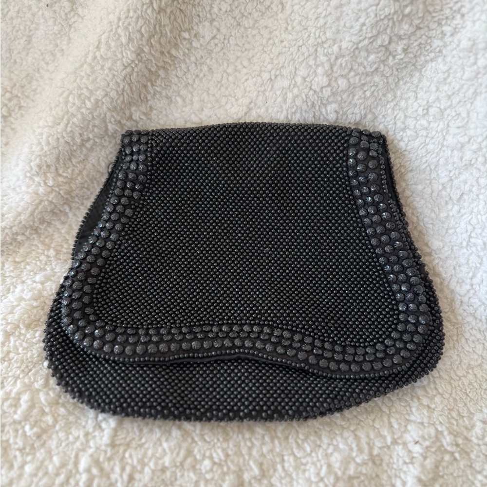 Vintage Black Beaded Evening Clutch